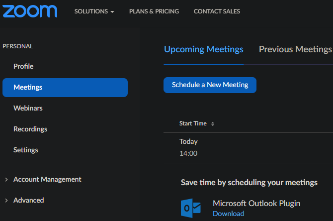 Zoom Calendario de reuniones