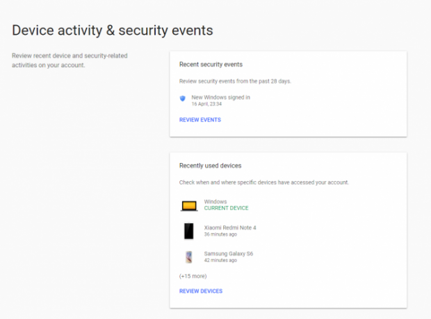 actividad del dispositivo de google: ¿se piratearon mis cuentas en línea?