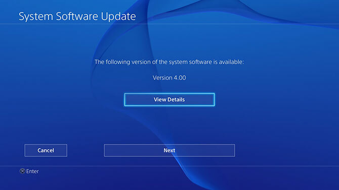 Actualización de firmware 4.0 de PlayStation 4