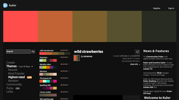 paleta de colores web