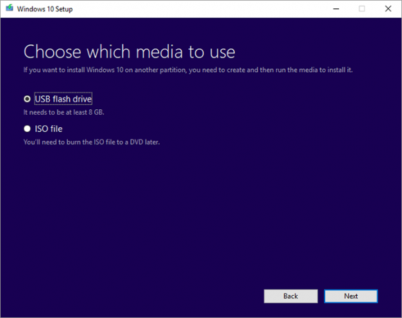 Herramienta de creación de medios de Windows 10