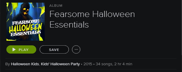 Lista de reproducción de Spotify - Fearsome Halloween Essentials