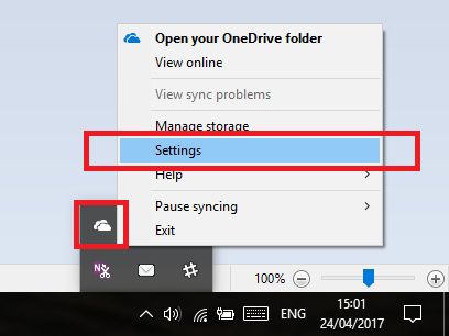 configuración de onedrive windows 10