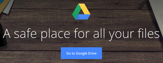 Pantalla de bienvenida de Google Drive