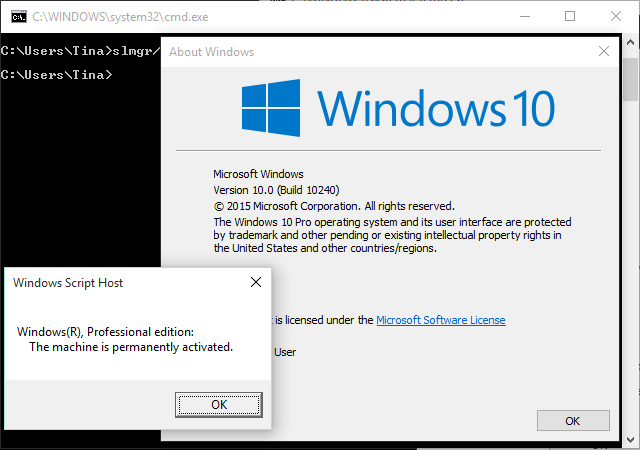 Licencia de Windows 10 Build 10240