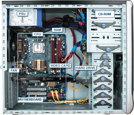 diagrama de las partes básicas de una computadora