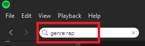 Género de búsqueda de Spotify