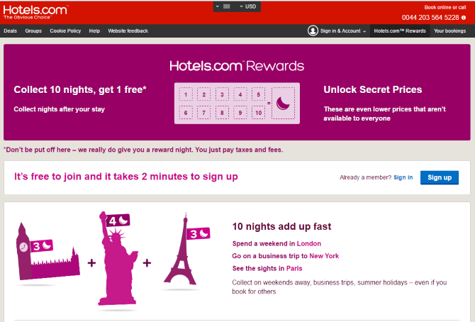 Descuentos en Hoteles.com Rewards