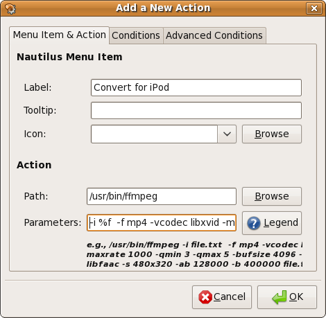 Cómo agregar funcionalidad personalizada a Nautilus [Linux] optionsnact