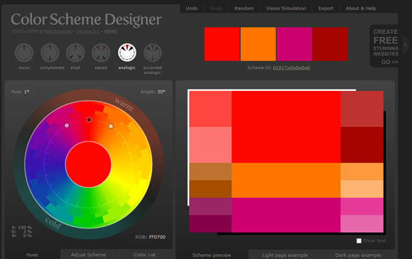 paleta de colores web