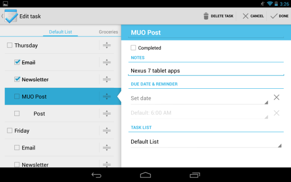 aplicaciones de nexus 7