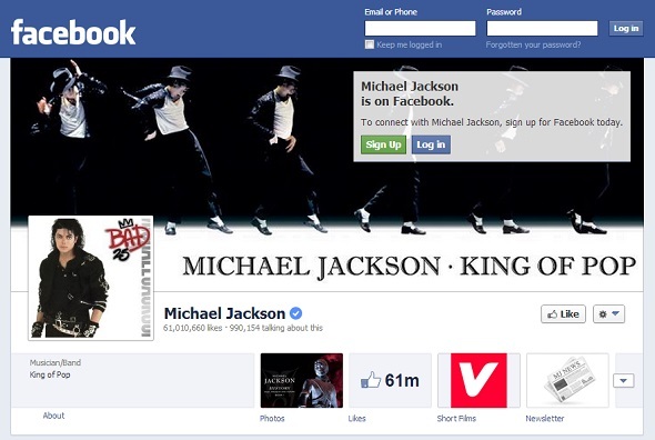 Nos gustas: 8 músicos con las páginas más populares en Facebook facebook michael jackson