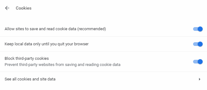 Chrome apaga las cookies