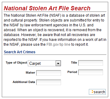base de datos de arte robado