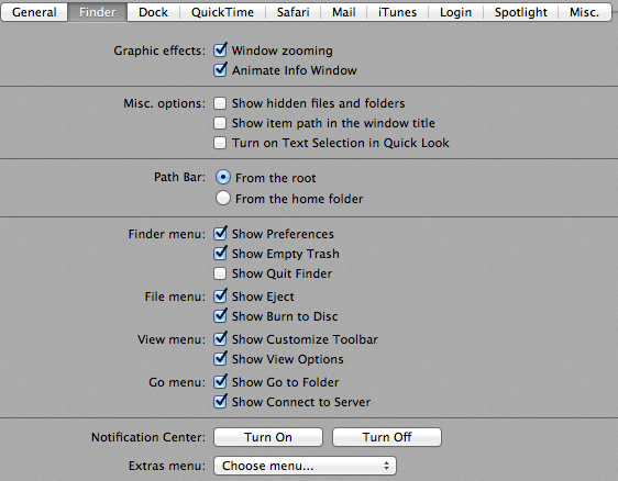 configuraciones ocultas en mac