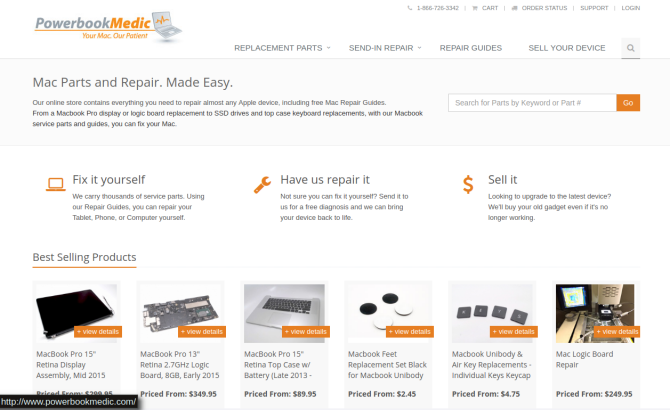 Sitio web de reparación de gadgets PowerbookMedic