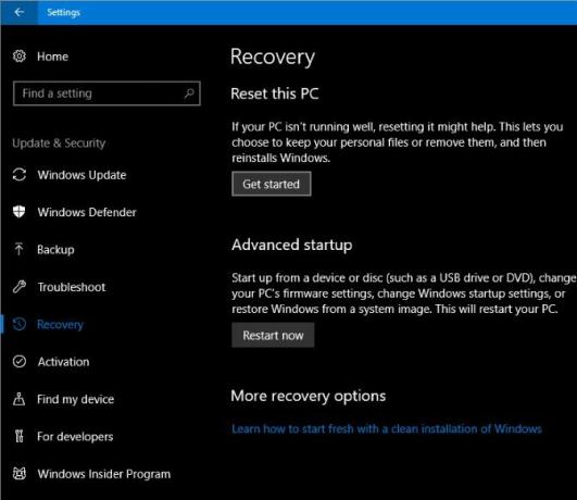 Recupere Windows 10 usando Restablecer esta PC