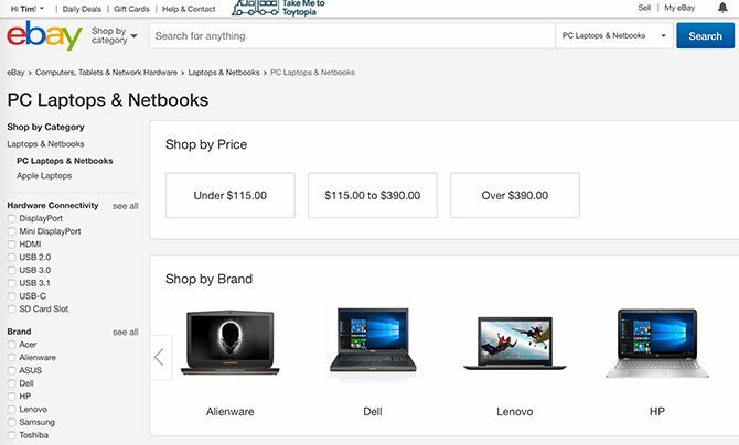 Laptop y cuadernos usados ​​eBay
