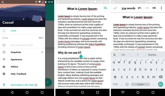 7 editores de texto sin distracciones para Android comparados: ¿cuál es el mejor? editor de texto de Android jotterpad