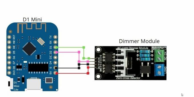 diagrama para hacer un atenuador de luz inteligente basado en wi-fi o un controlador de velocidad del ventilador