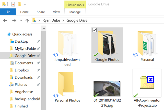 Carpeta Google Photos en el escritorio