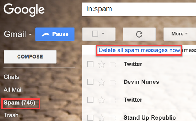 Eliminar spam de Gmail