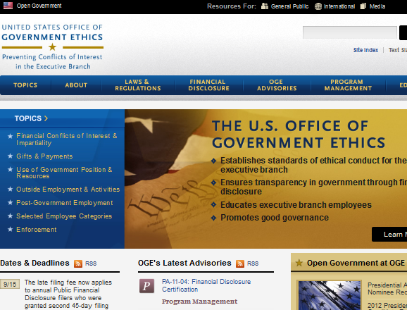 sitios web del gobierno federal