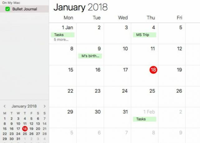 Usar Calendar para un diario de viñetas en Mac