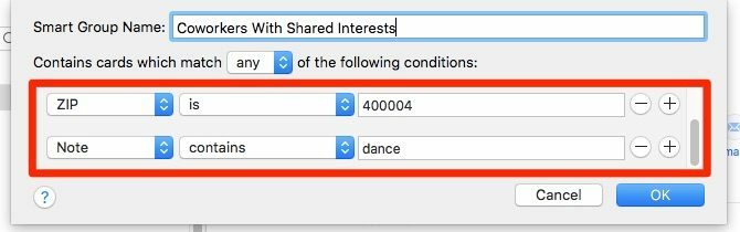 compañeros de trabajo con intereses compartidos grupo inteligente contactos mac