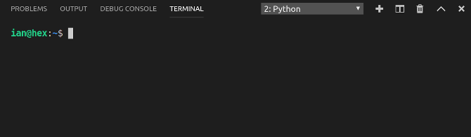 El terminal incorporado, totalmente funcional en Code-OSS
