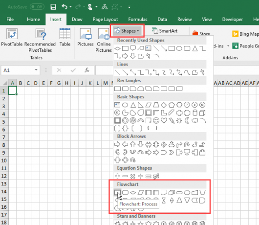 Seleccione una forma en Excel