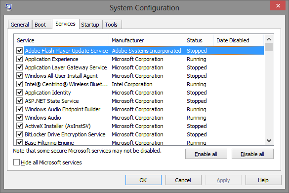 6 Configuración del sistema de Windows: servicios