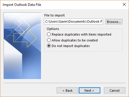 outlook import data pst merge