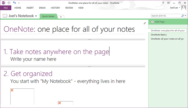 Descripción general de onenote