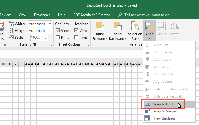 Habilitar Ajustar a la cuadrícula en Excel
