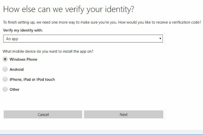 Habilite la autenticación de dos factores: verifique la cuenta de microsoft