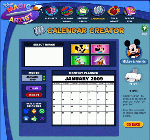 Creador del calendario de Disney