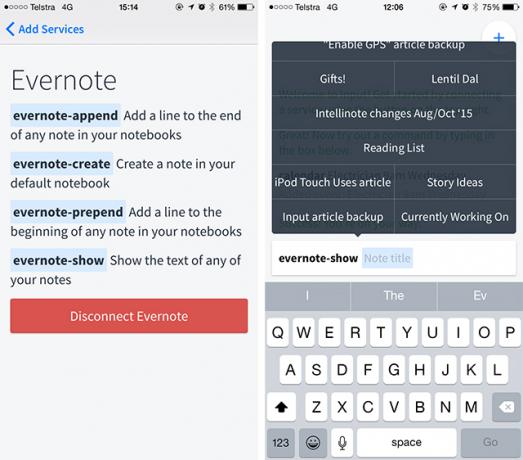 Input es una línea de comando de iPhone para Evernote, Gmail y mucho más inputevernote