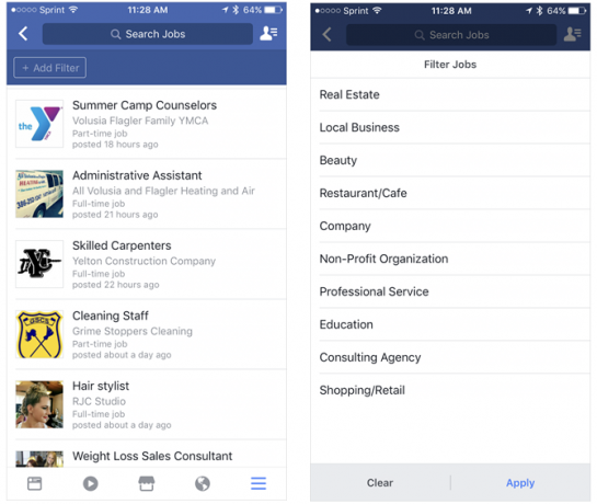 Impresionantes funciones de Facebook que nunca pensaste hacer clic en FacebookJobs iPhone