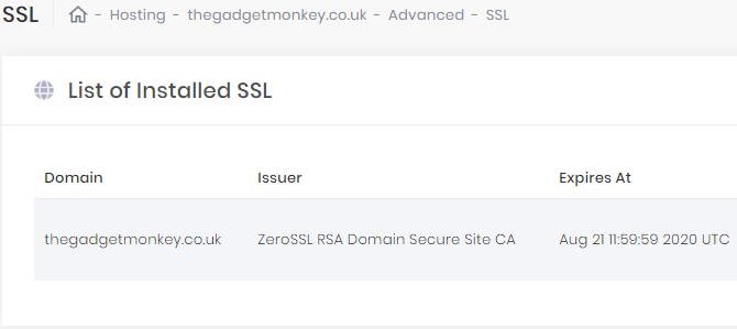 Instale el certificado SSL en su servidor
