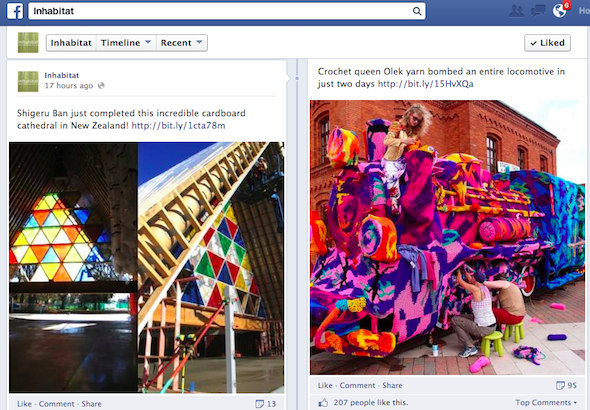 ¿Por qué a la gente le gustan las páginas de Facebook? Haz que la tuya también sea agradable [Consejos semanales de Facebook] A la página de Facebook le gusta Inhabitat