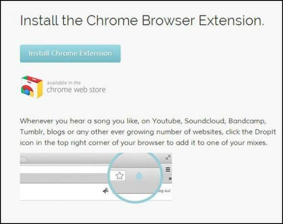 Songdrop: su servicio gratuito y favorito para guardar canciones que ni siquiera conocía hasta ahora Instale el botón Dropit Chrome