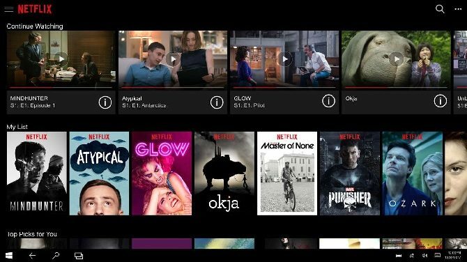 aplicación netflix para windows 10