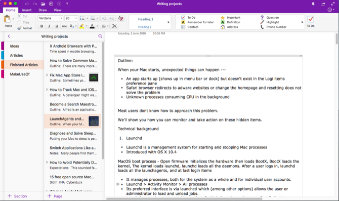 administrar un cuaderno con onenote