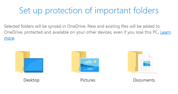 protección de carpeta onedrive