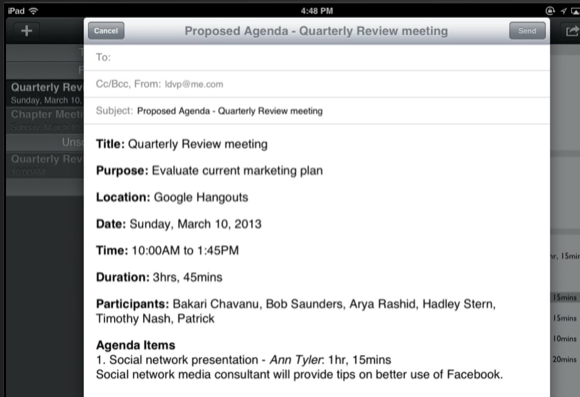 crear agenda de reuniones