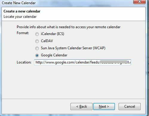 Cómo configurar Mozilla Sunbird como cliente de escritorio para Google Calendar sunbird6