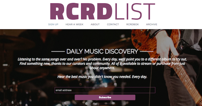 Descubre nueva música - RCRDList