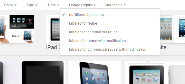 Encuentre imágenes legales en Google con un nuevo filtro ipad cc