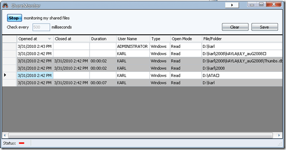 supervisar archivos compartidos de Windows